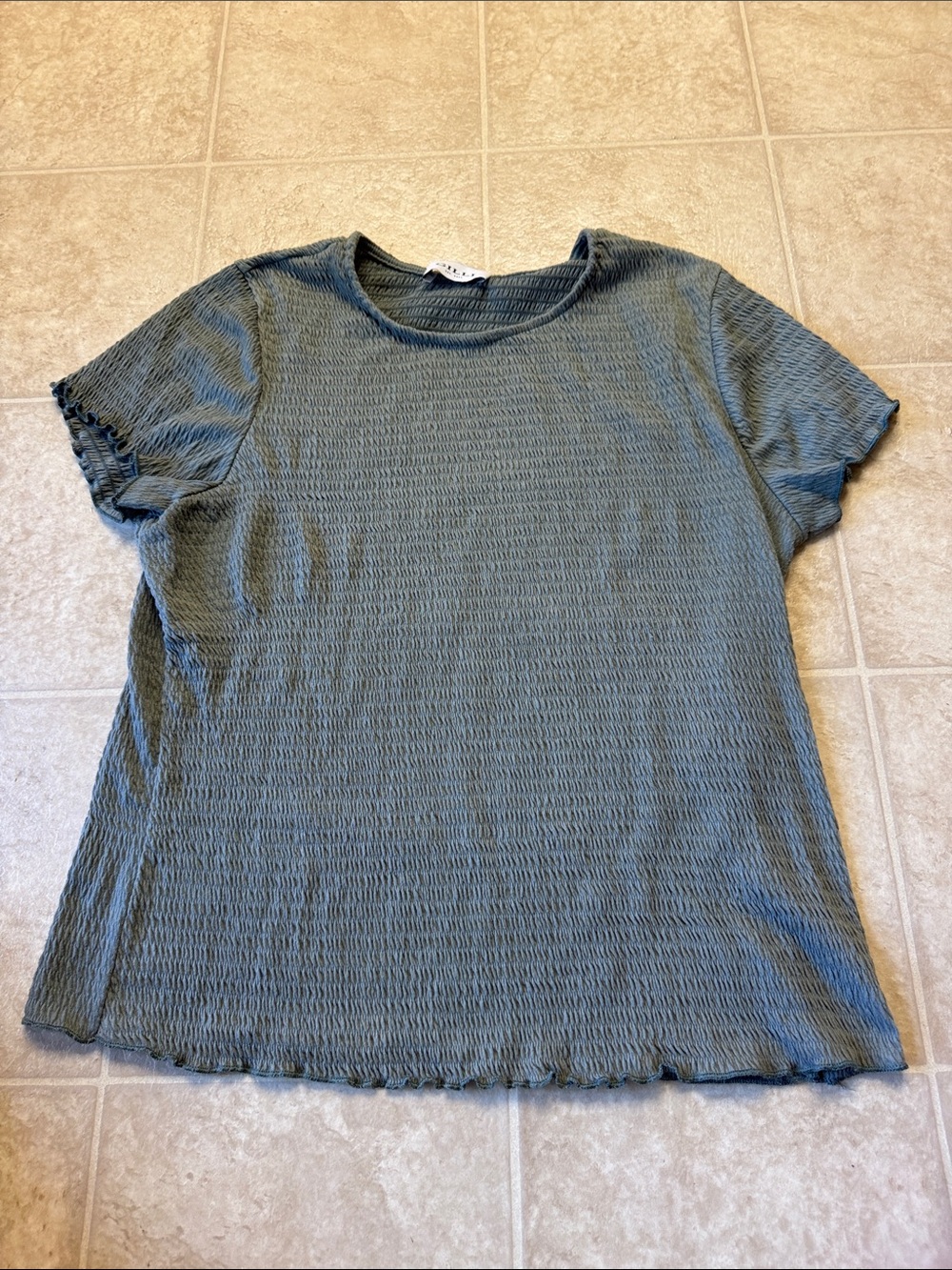 Gilli Olive Green Short Sleeve Textured Tee